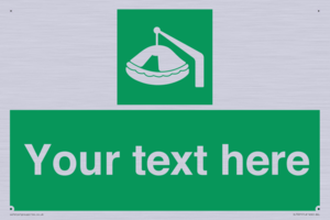 Custom sign Safe condition Davit-launched liferaft